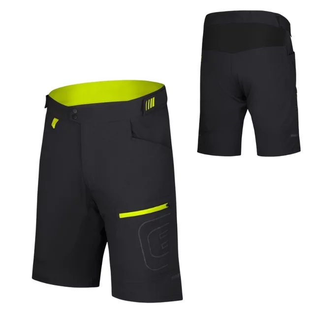 Men’s Loose Cycling Shorts Etape Freedom 3.0 - Black - černá/limeta