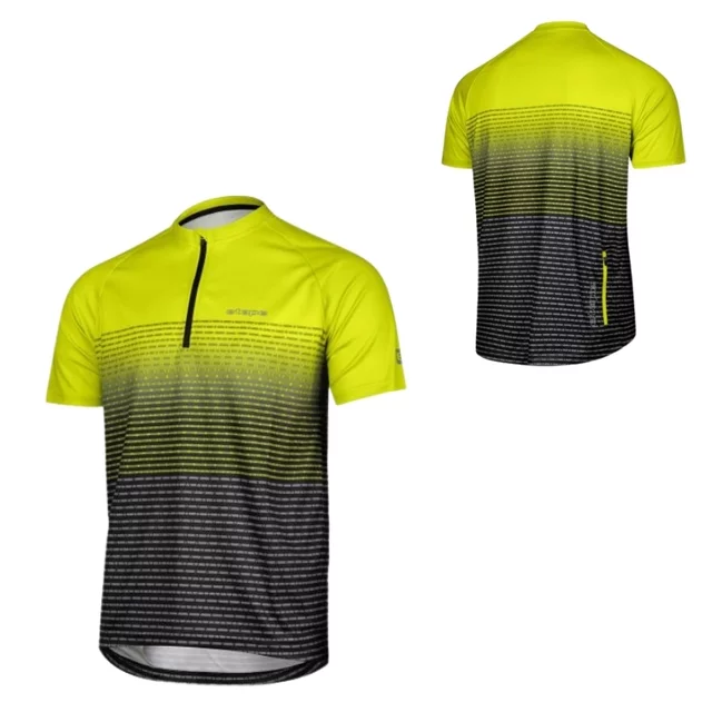 Men’s Short-Sleeve Cycling Jersey Etape Freetime 2.0 - limeta/černá