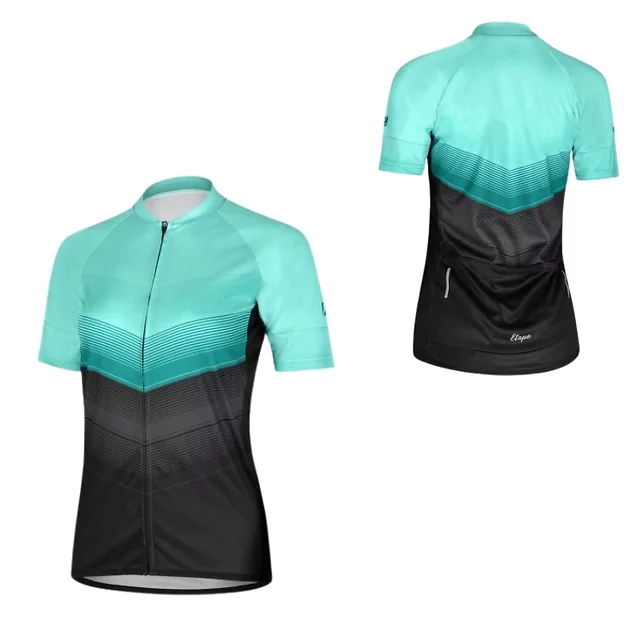 Women’s Short-Sleeve Cycling Jersey Etape Violet - růžová/černá - mint/černá