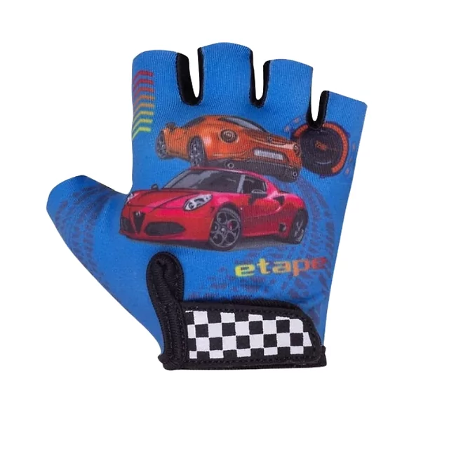 Children’s Cycling Gloves Etape Tiny - zelená (dino) - modrá (auto)