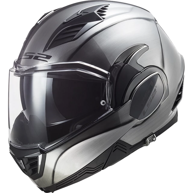 Flip-Up Motorcycle Helmet LS2 FF900 Valiant II Jeans P/J - Titanium