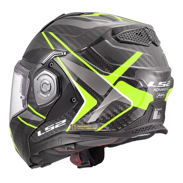 Flip-Up Motorcycle Helmet LS2 FF901 Advant X C Future II H-V Yellow P/J