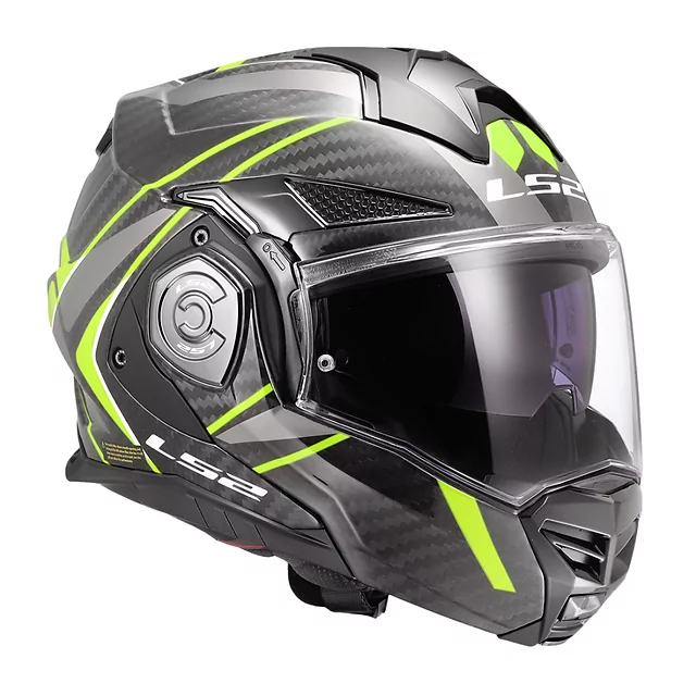 Flip-Up Motorcycle Helmet LS2 FF901 Advant X C Future II H-V Yellow P/J