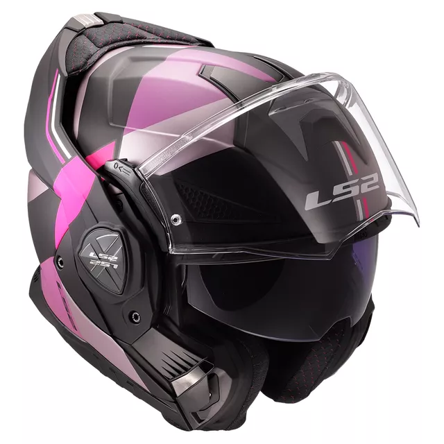 Flip-Up Motorcycle Helmet LS2 FF901 Advant X Ultra Gray Purple P/J