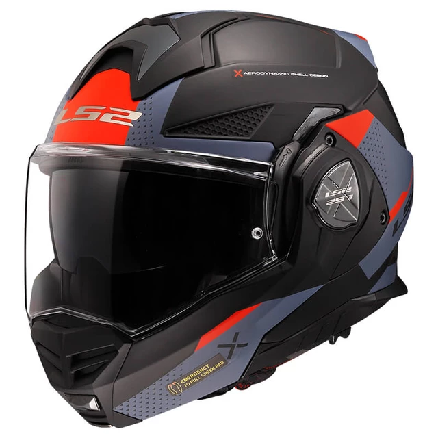 Flip-Up Motorcycle Helmet LS2 FF901 Advant X Oblivion Matte Black Blue P/J