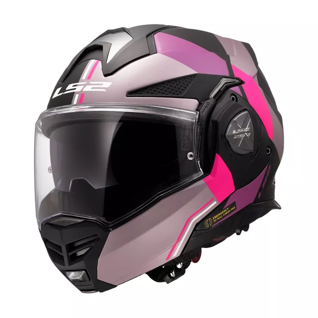 Flip-Up Motorcycle Helmet LS2 FF901 Advant X Ultra Gray Purple P/J