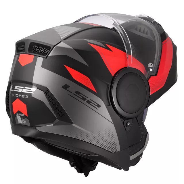 Flip-Up Motorcycle Helmet LS2 FF902 Scope II Duria Black Red