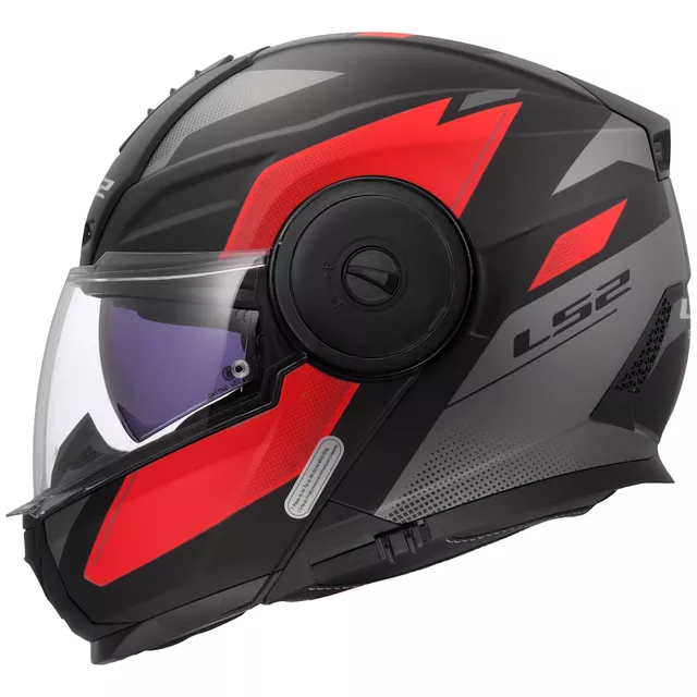 Flip-Up Motorcycle Helmet LS2 FF902 Scope II Duria Black Red