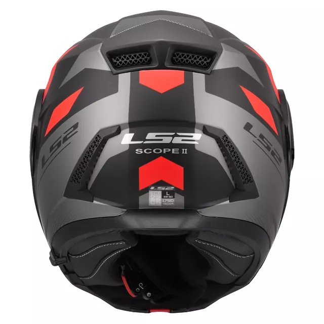 Flip-Up Motorcycle Helmet LS2 FF902 Scope II Duria Black Red