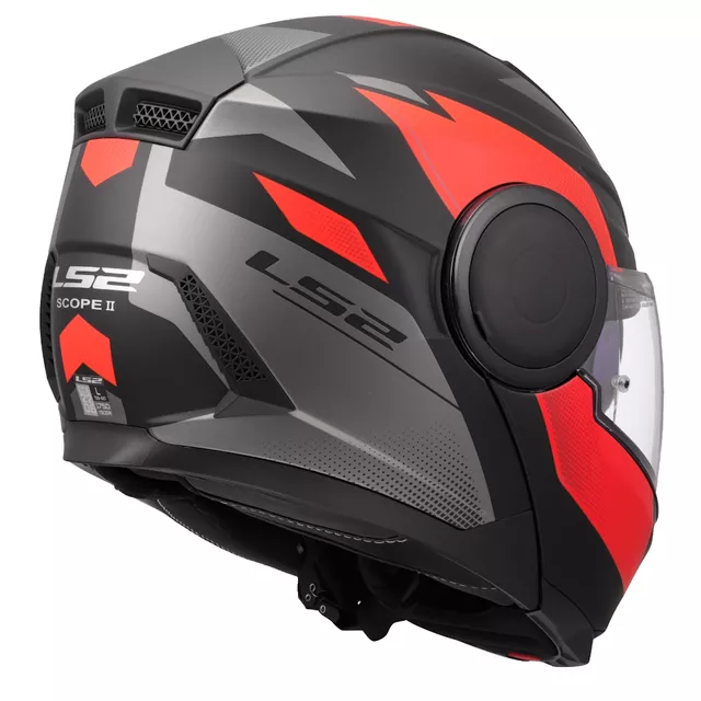 Flip-Up Motorcycle Helmet LS2 FF902 Scope II Duria Black Red