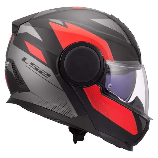 Flip-Up Motorcycle Helmet LS2 FF902 Scope II Duria Black Red
