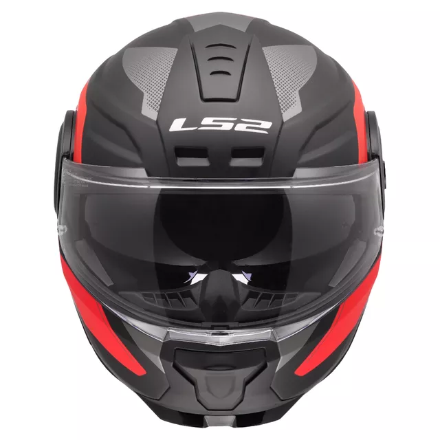 Flip-Up Motorcycle Helmet LS2 FF902 Scope II Duria Black Red