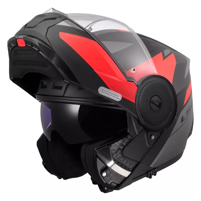 Flip-Up Motorcycle Helmet LS2 FF902 Scope II Duria Black Red
