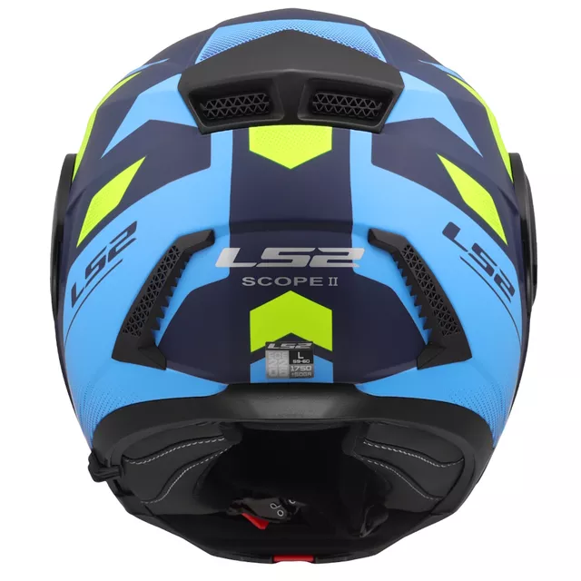 Flip-Up Motorcycle Helmet LS2 FF902 Scope II Duria Blue H-V Yellow