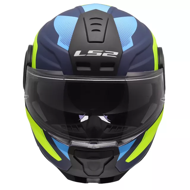 Flip-Up Motorcycle Helmet LS2 FF902 Scope II Duria Blue H-V Yellow