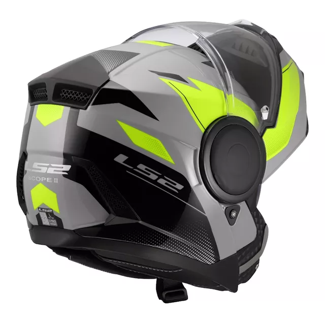 Flip-Up Motorcycle Helmet LS2 FF902 Scope II Duria Gray H-V Yellow