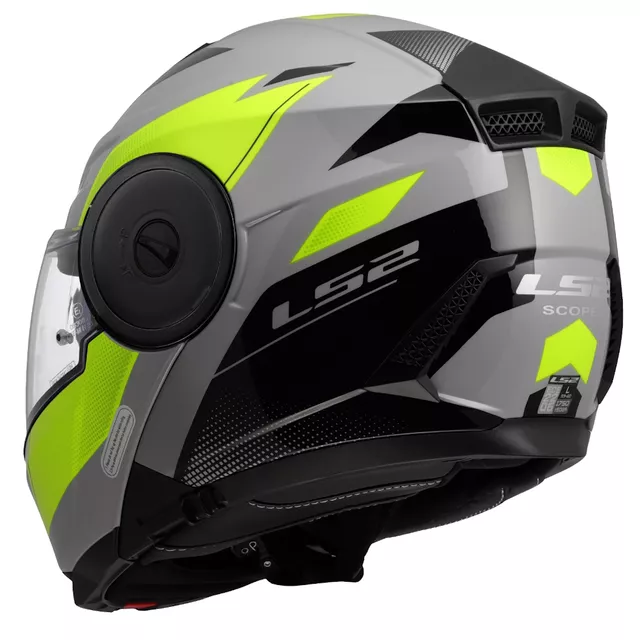 Flip-Up Motorcycle Helmet LS2 FF902 Scope II Duria Gray H-V Yellow