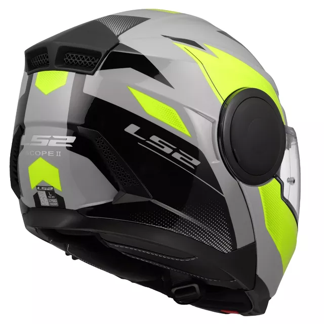 Flip-Up Motorcycle Helmet LS2 FF902 Scope II Duria Gray H-V Yellow