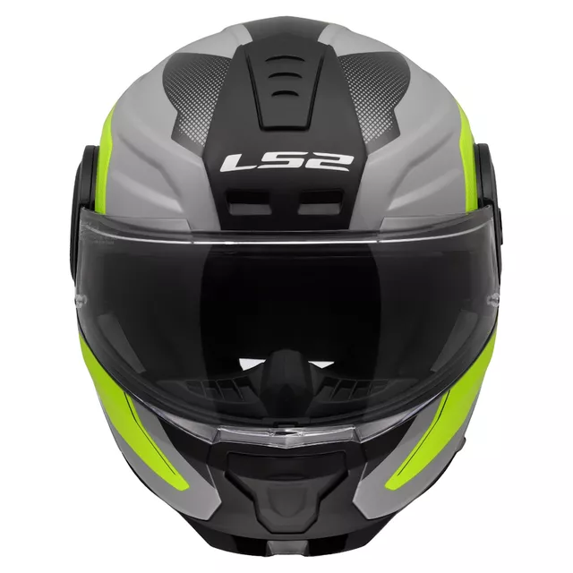 Flip-Up Motorcycle Helmet LS2 FF902 Scope II Duria Gray H-V Yellow