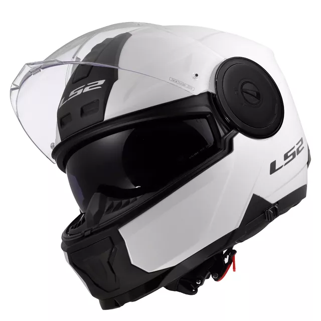 Flip-Up Motorcycle Helmet LS2 FF902 Scope II Solid Glossy White