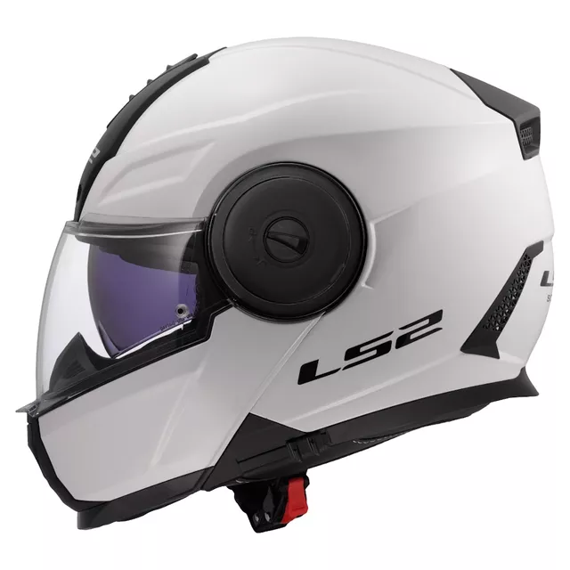 Flip-Up Motorcycle Helmet LS2 FF902 Scope II Solid Glossy White