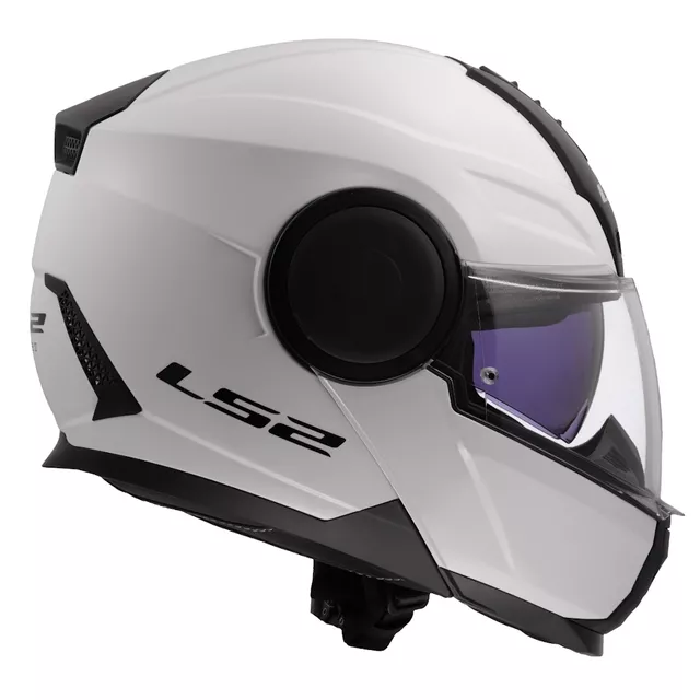 Flip-Up Motorcycle Helmet LS2 FF902 Scope II Solid Glossy White