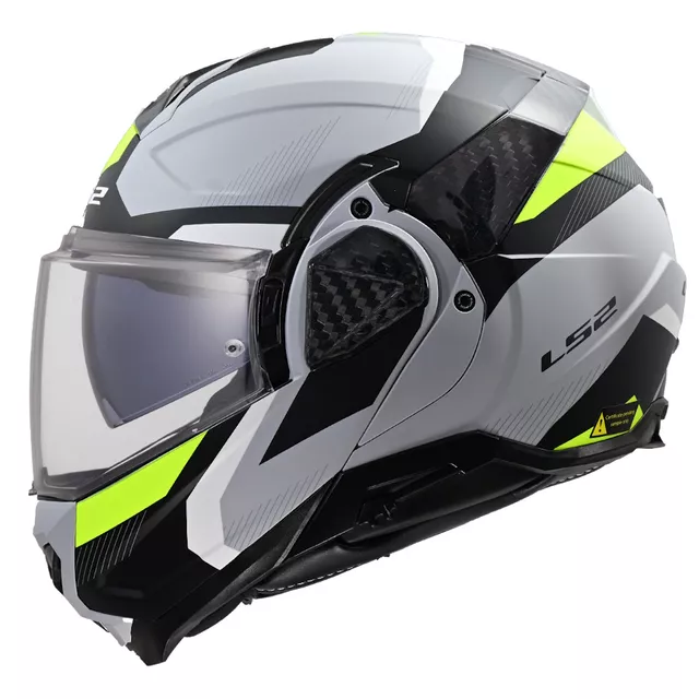 Flip-Up Motorcycle Helmet LS2 FF910 Advant II Triple Light Grey P/J