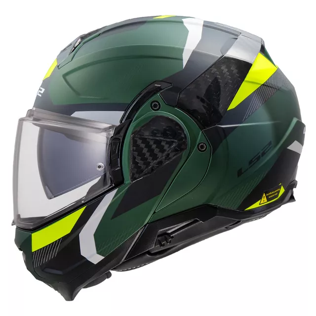 Flip-Up Motorcycle Helmet LS2 FF910 Advant II Triple Olive P/J