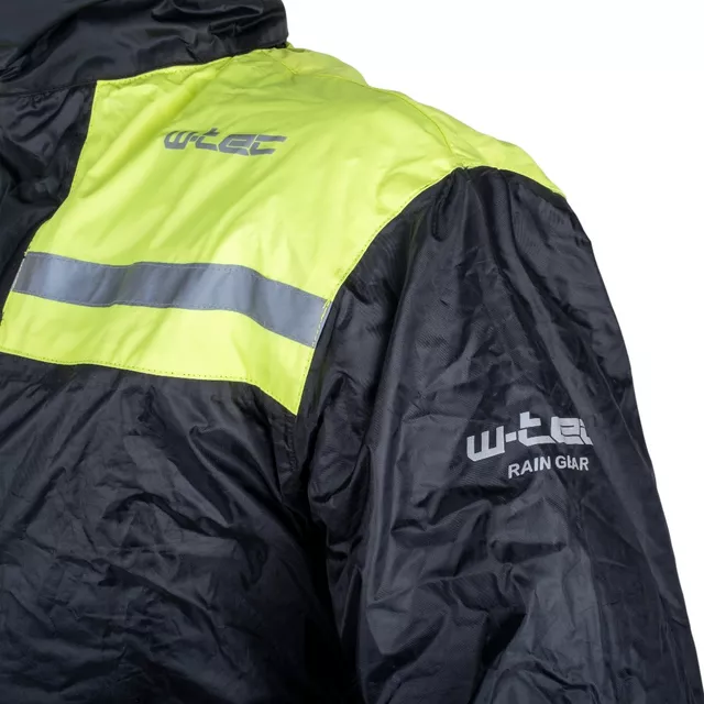 Motorcycle Rain Jacket W-TEC Nowet - Black-Fluo