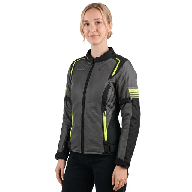 Women’s Summer Motorcycle Jacket W-TEC Jelsa - šedá-fluo