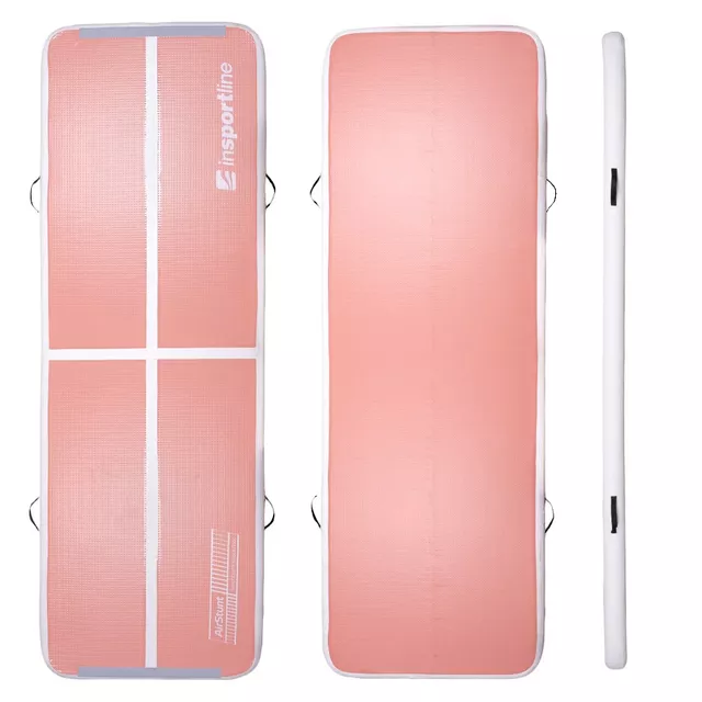 Inflatable Exercise Mat inSPORTline Airstunt 300 x 100 x 10 cm Coral Pink w/ Electric Pump