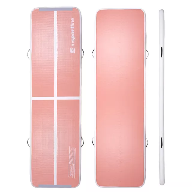 Inflatable Exercise Mat inSPORTline Airstunt 500 x 100 x 10 cm Coral Pink w/ Electric Pump