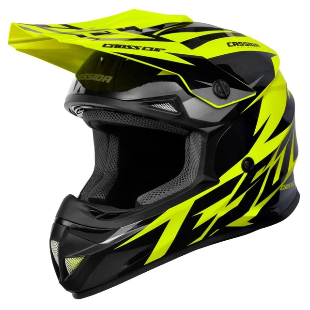 Motocross Helmet Cassida Cross Cup Two - Matte Grey/Black - Fluo Yellow/Black/Grey
