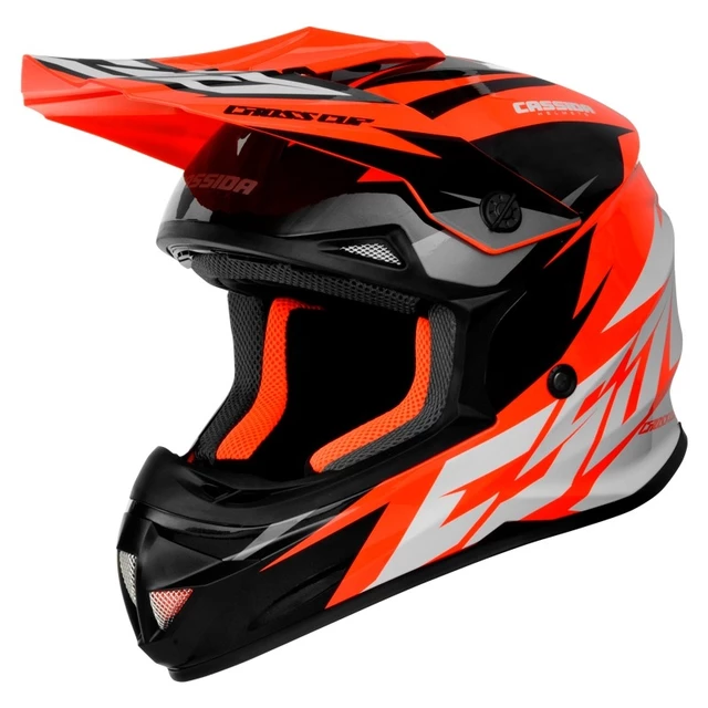 Motocross Helmet Cassida Cross Cup Two - Matte Grey/Black - Fluo Orange/White/Black/Grey