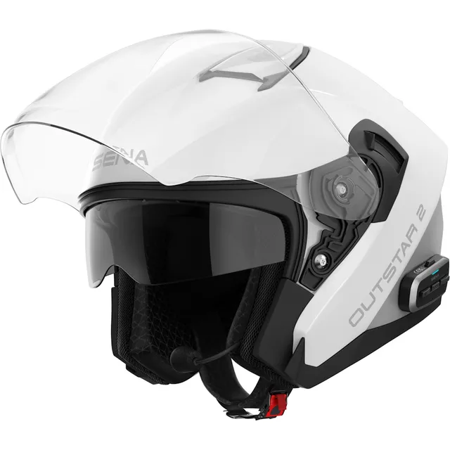 Motorcycle Helmet w/ Integrated Headset SENA Outstar 2 - Glossy White