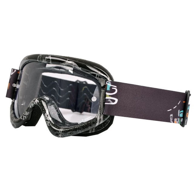 Junior motorcycles glasses W-TEC Benford with graphics - Black Graphics - Black Graphics