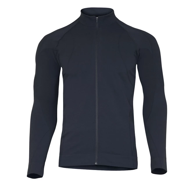 Men's functional sweatshirt Brubeck FIT long-sleeve - long zip - Black