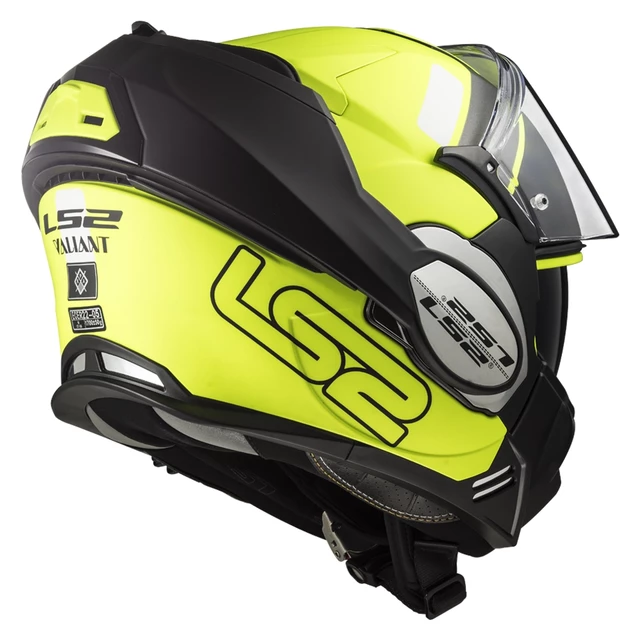 Flip-Up Motorcycle Helmet LS2 FF399 Valiant Lumen / H-V Yellow - Prox Matt H-V Yellow Black