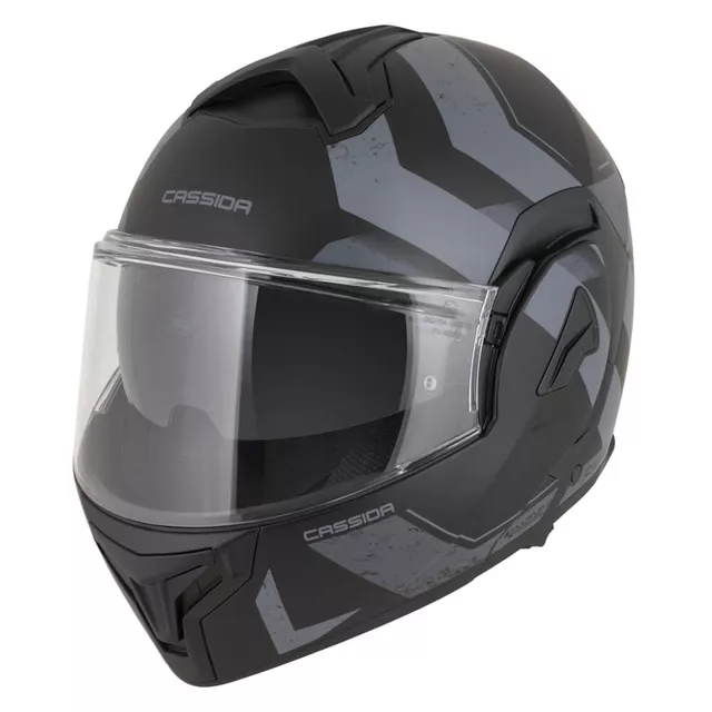 Flip-Up Motorcycle Helmet Cassida MultiFlip Korp P/J - černá matná/tmavě šedá/šedá - černá matná/tmavě šedá/šedá