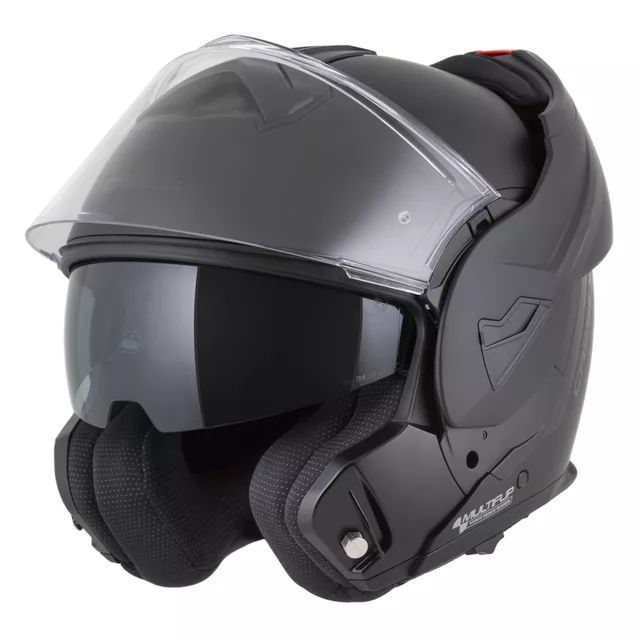 Flip-Up Motorcycle Helmet Cassida MultiFlip Solid BlackOut P/J - černá matná/černá