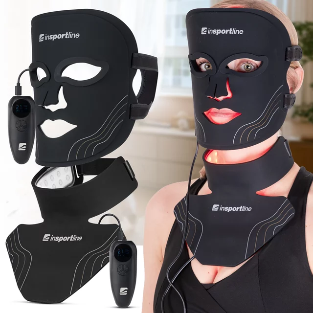 LED Infrared Light Therapy Face Mask inSPORTline Radora & Neck and Neckline Mask inSPORTline Rademis 2,500 mAh