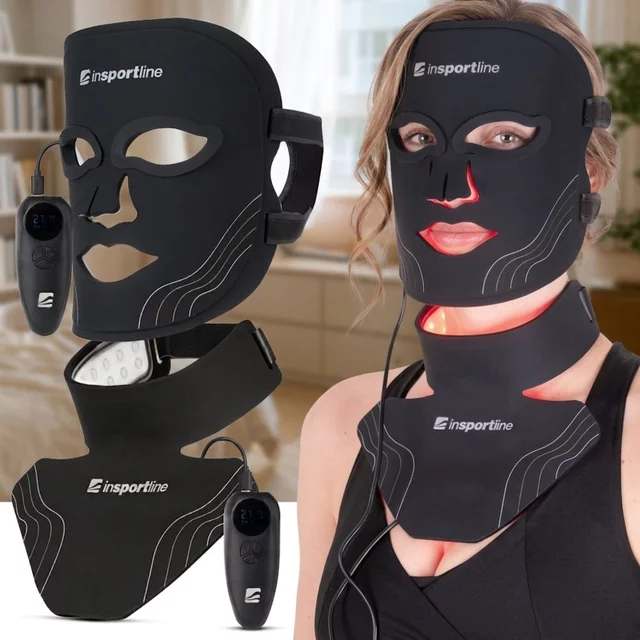LED Infrared Light Therapy Face Mask inSPORTline Radora & Neck and Neckline Mask inSPORTline Rademis 2,500 mAh