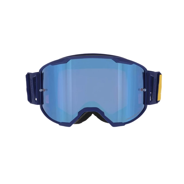 Motocross Goggles Red Bull Spect Strive Panovision, Matte Blue, Blue Mirrored Lens