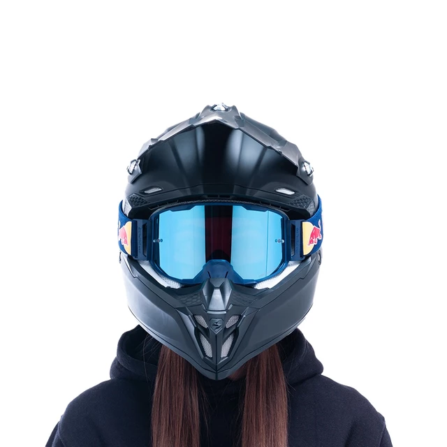 Motocross Goggles Red Bull Spect Strive Panovision, Matte Blue, Blue Mirrored Lens