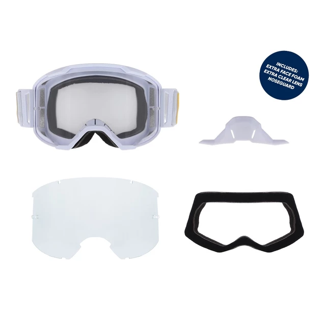 Motocross Goggles Red Bull Spect Strive Panovision, Matte White, Clear Lens