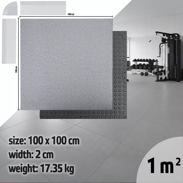Heavy-Duty Floor Mat inSPORTline Luxteko Waffle 100 x 100 x 2 cm - mramor