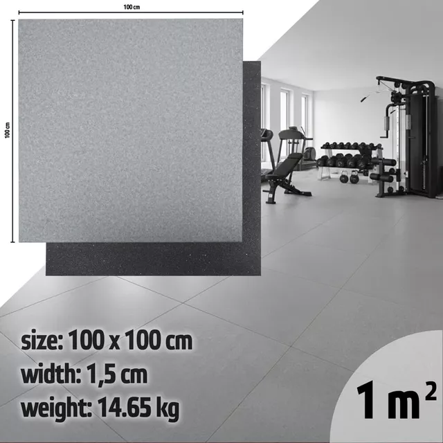 Heavy-Duty Floor Mat inSPORTline Luxteko Flat 100 x 100 x 1.5 cm - mramor - mramor