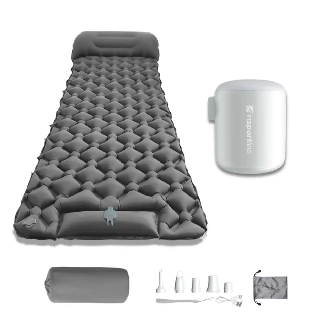 Inflatable Sleeping Pad w/ Mini Pump inSPORTline Soultea 190 x 60 x 6 cm