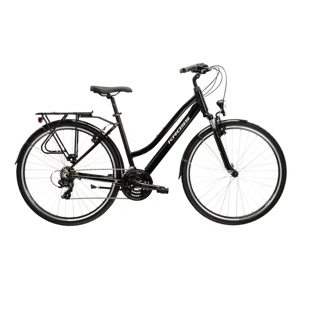 Women’s Trekking Bike Kross Trans 1.0 28” SR Gen 007 - černá / šedá / stříbrná / lesk - černá / šedá / stříbrná / lesk