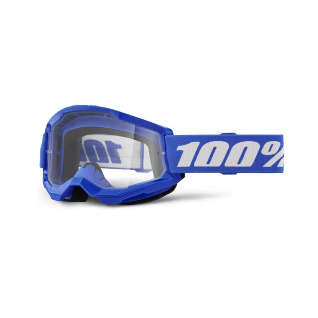 Motocross Goggles 100% Strata 2 New - War camo, čiré plexi - Blue, Clear Plexi